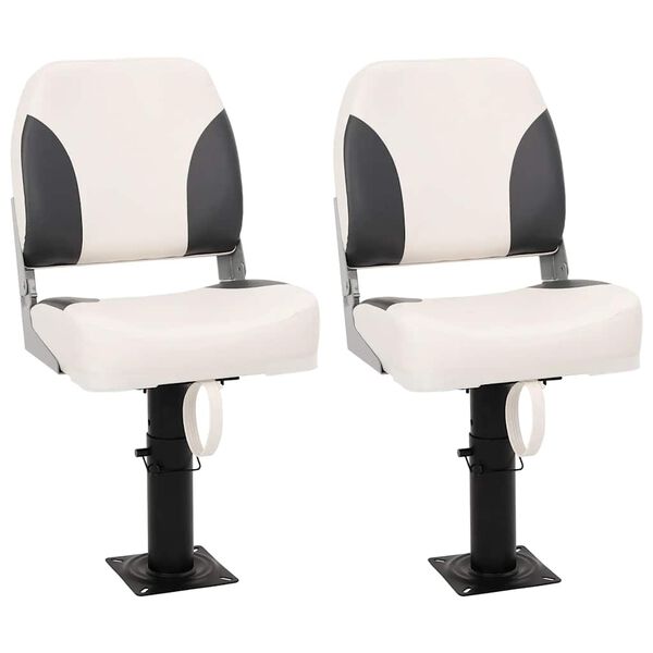 vidaXL Set 2 scaune pliabile pentru barcă, spătar mic