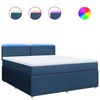 vidaXL Pat box spring cu saltea, albastru, 180x200 cm, material textil