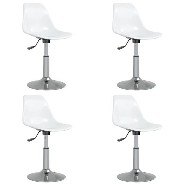 vidaXL Scaune de bucătărie pivotante, 4 buc., alb, PP
