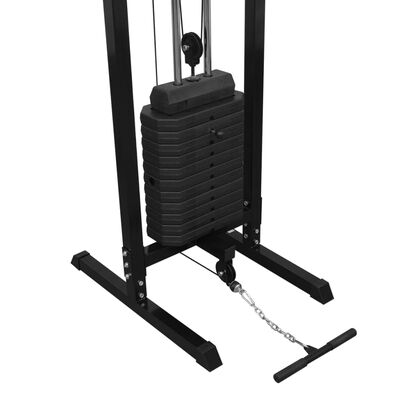 vidaXL Aparat Fitness Crossover cu cablu, 315 cm, negru