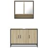 vidaXL Set mobilier de baie, 2 piese, stejar sonoma, lemn prelucrat