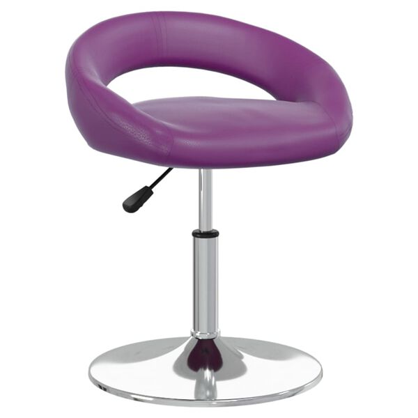 vidaXL Scaune de bucătărie pivotante, 2 buc, violet, piele ecologică