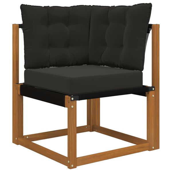 vidaXL Perna pentru canapea de exterior 3 pcs Negru Poliester