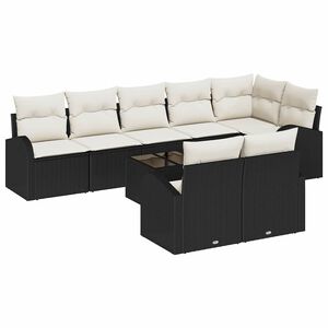 vidaXL Set de canapele pentru grădină Negru și Crem 55 x 55 x 37 cm
