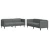 vidaXL Set de canapele, 2 piese, gri &icirc;nchis, material textil