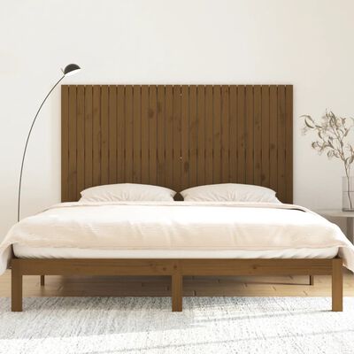 vidaXL Tăblie de pat pentru perete, maro miere, 185x3x110 cm, lemn pin