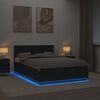 vidaXL Cadru de pat cu benzi LED Negru 150 x 200 cm Lemn compozit