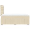 vidaXL Pat box spring cu saltea, crem, 120x200 cm, textil