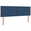 vidaXL Pat boxspring cu saltea albastru 140 x 200 cm țesătură