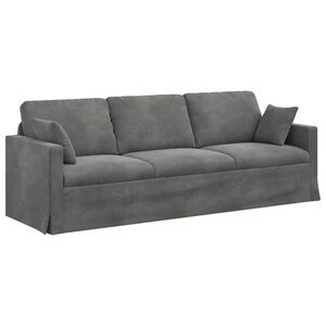 vidaXL Canapea Gri &icirc;nchis 228 x 78 x 80 cm Catifea