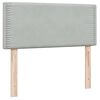 vidaXL Pat box spring cu saltea, gri deschis, 90x210 cm, catifea
