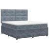 vidaXL Pat boxspring cu saltea Gri &icirc;nchis 180 x 200 cm Catifea