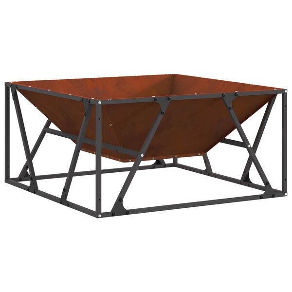 vidaXL Cuptor de foc Maro 80 x 80 x 40 cm Oțel rezistent de intemperii
