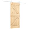 vidaXL Ușă glisantă 80 x 210 cm Lemn masiv de pin Natural și Alb