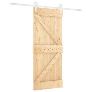 vidaXL Ușă glisantă 80 x 210 cm Lemn masiv de pin Natural și Alb