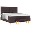 vidaXL Pat cu arcuri cu headboard Maro &icirc;nchis 200 x 180 cm țesătură