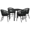 vidaXL Set de masă pentru grădină 5 pcs Negru