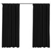 vidaXL Draperii opace aspect in, c&acirc;rlige, 2 buc., antracit, 140x175 cm