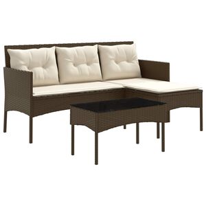 vidaXL Set de canapele pentru grădină cu pernă 2 pcs poliratan