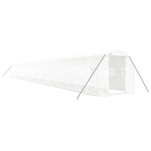 vidaXL Seră cu cadru din oțel, alb, 48 m&sup2;, 24x2x2 m