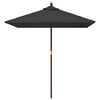 vidaXL Umbrelă soare de grădină st&acirc;lp din lemn negru 198x198x231 cm