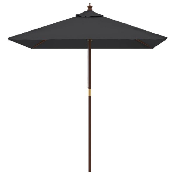 vidaXL Umbrelă soare de grădină st&acirc;lp din lemn negru 198x198x231 cm