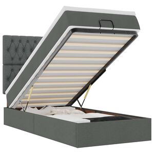 vidaXL Cadru pat otoman cu saltea țesătură gri &icirc;nchis 100x200 cm