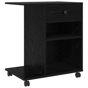 vidaXL Suport pentru imprimantă Stejar Negru 60 x 40 x 68,5 cm