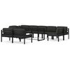 vidaXL Set mobilier relaxare grădină 10 piese perne aluminiu antracit