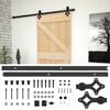 vidaXL Ușă glisantă Natural și Negru 90 x 210 cm Lemn masiv de pin