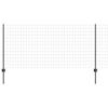vidaXL Gard European cu St&acirc;lp 10 x 1 m Oțel cu strat de PVC Gri Plasă