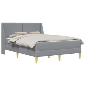 vidaXL Cadru de pat cu saltea Gri deschis 140 x 200 cm Poliester
