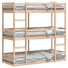 vidaXL Pat supraetajat triplu, 75x190 cm, lemn masiv de pin