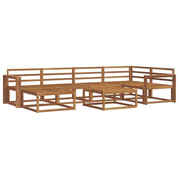 vidaXL Set de canapele de exterior 7 pcs natural Lemn Solid de Acacia