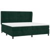 vidaXL Pat box spring cu saltea, verde &icirc;nchis, 200x200 cm, catifea