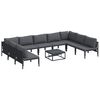 vidaXL Set de canapele pentru grădină 10 buc. Negru Oțel