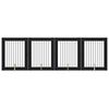 vidaXL Poartă pentru c&acirc;ini cu suporturi 4 pcs Stejar Negru 80 x 100 cm