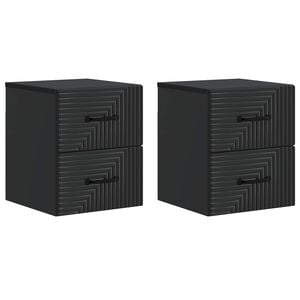 vidaXL Dulap de noapte suspendat 2 buc. Negru 34,5 x 33 x 40 cm
