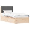 vidaXL Cadru de pat cu tăblie tapițată Gri &icirc;nchis 75 x 190 cm