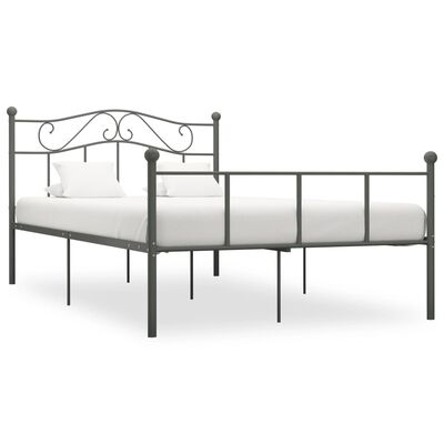 vidaXL Cadru de pat, gri, 140 x 200 cm, metal