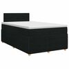 vidaXL Pat boxspring cu saltea Negru 120 x 190 cm Țesătură