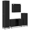 vidaXL Set de mobilier pentru baie 4 pcs Stejar Negru Lemn compozit