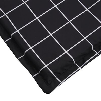 vidaXL Pernă de șezlong, negru, carouri, textil Oxford