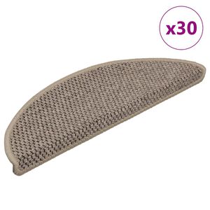 vidaXL Covorașe scară autoadezive aspect sisal 30 buc. Bej &icirc;nchis