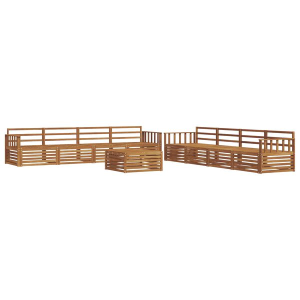 vidaXL Set de canapele de exterior 9 pcs natural Lemn Solid de Acacia
