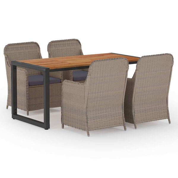 vidaXL Set mobilier de grădină, 5 piese, maro