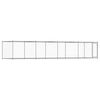 vidaXL Cușcă pentru c&acirc;ini cu ușă, gri, 8x2x1,5 m, oțel galvanizat