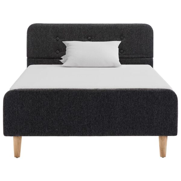 vidaXL Cadru de pat, gri &icirc;nchis, 90 x 200 cm, p&acirc;nză de sac