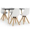 vidaXL Set mobilier de bucătărie, 5 piese, alb și negru