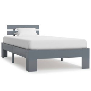 vidaXL Cadru de pat, gri, 90 x 200 cm, lemn masiv de pin